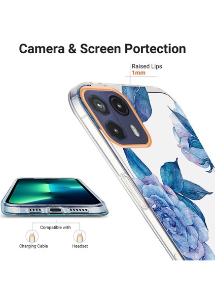Motorola Moto G50 5g Mavi Şakayık Için Çiçekler Tpu Kılıf (Yurt Dışından) fırsatları