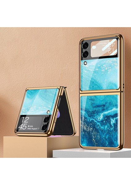 Samsung Galaxy Z Flip3 Için Gkk Kaplama Cam Telefon Kılıfı (Yurt Dışından)