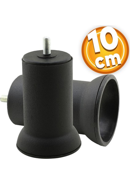 Mobilya Metal Kanepe Baza Koltuk Destek Ayağı M8 Civata Siyah Metal Yükseltici Ayakları 10 Cm