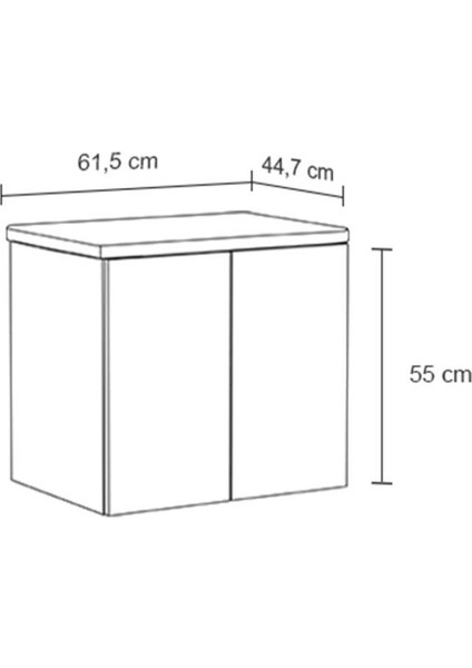 Asmira Lavabolu Alt Dolap - 65 cm - Hg Siyah