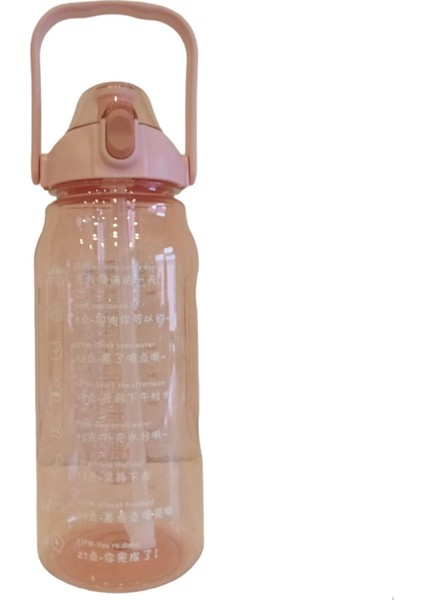 Filtreli Şeffaf Pembe Tutma Yeri Olan Koku Yapmaz Matara 2 Litre
