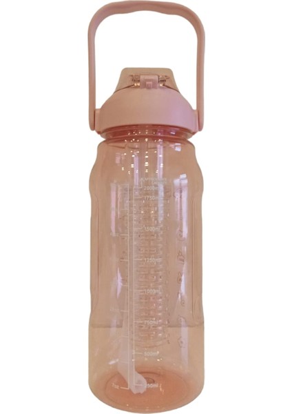 Filtreli Şeffaf Pembe Tutma Yeri Olan Koku Yapmaz Matara 2 Litre