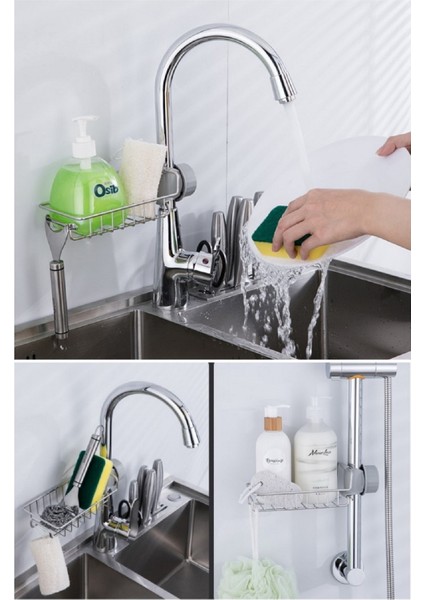 Mutfak ve Banyo Organizer Demir Raf Tek Katlı