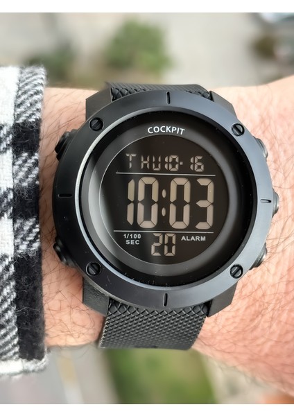Marka Water Resist ,alarm, Işıklı, Siyah Silikon Kordon Spor Erkek Kol Saati