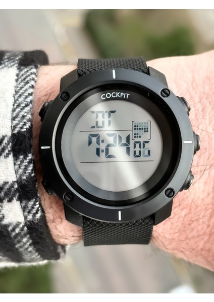 Marka Water Resist ,alarm, Işıklı, Siyah Silikon Kordon Spor Erkek Kol Saati