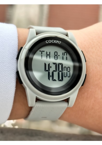 Marka Water Resist ,alarm, Işıklı, Gri Silikon Kordon Spor Bay/bayan Kol Saati