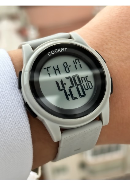 Marka Water Resist ,alarm, Işıklı, Gri Silikon Kordon Spor Bay/bayan Kol Saati