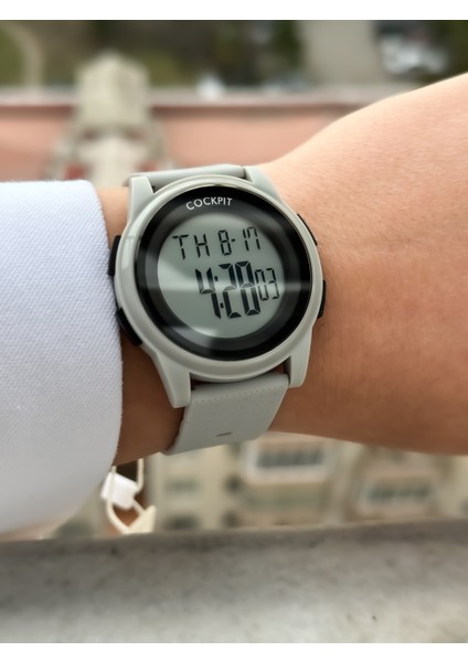 Marka Water Resist ,alarm, Işıklı, Gri Silikon Kordon Spor Bay/bayan Kol Saati