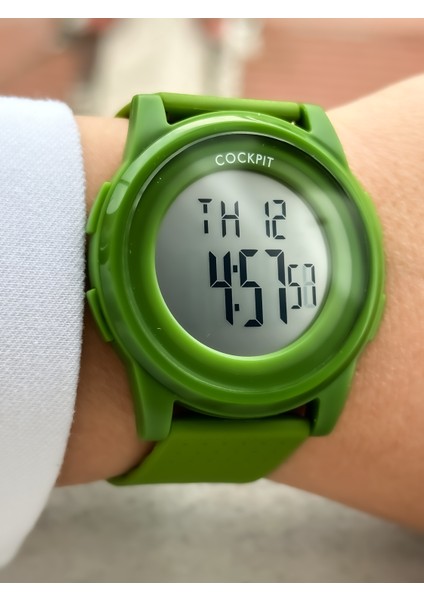 Marka Water Resist ,alarm, Işıklı, Yeşil Silikon Kordon Spor Bay/bayan Kol Saati