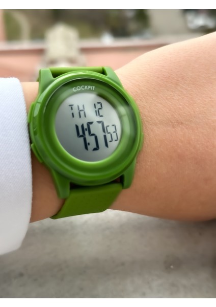 Marka Water Resist ,alarm, Işıklı, Yeşil Silikon Kordon Spor Bay/bayan Kol Saati fırsatları