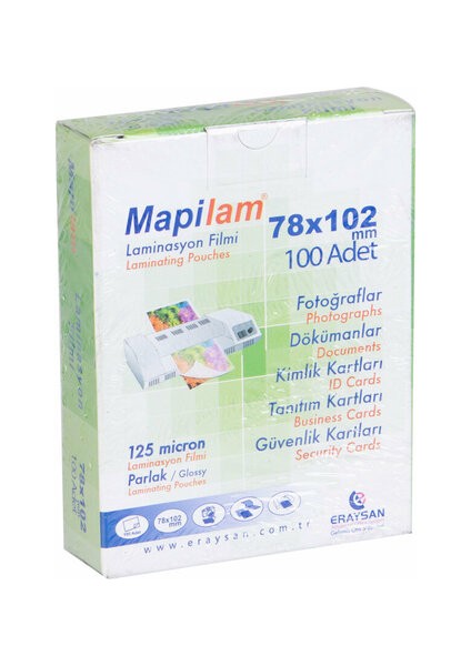 Laminasyon Filmi 78X102 125 Micron 100 Lü 0656
