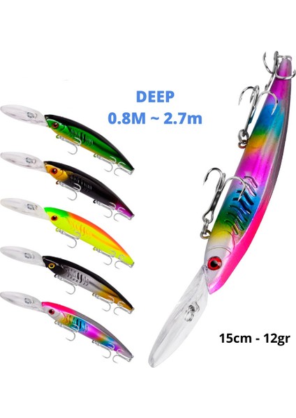 MSO Olta Balıkçılık Minnow 15cm 12gr Deep Rapala Yapay Yem