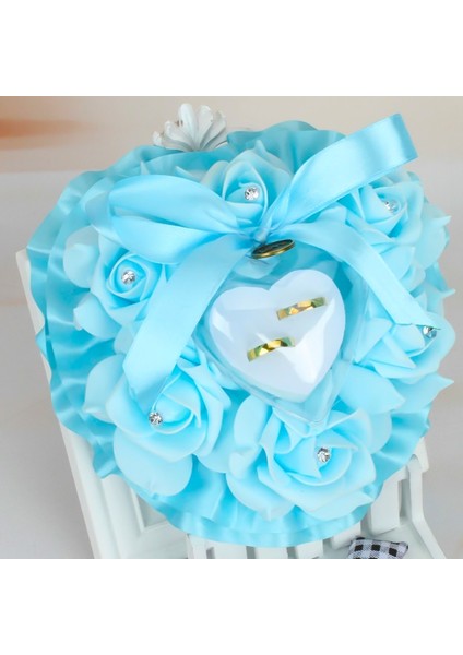 Kalp Şeklindeki Halka Kutusu Mavi (Yurt Dışından)