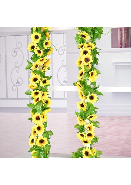 2 Adet Ayçiçeği Yapay Çiçek Sarı (Yurt Dışından)