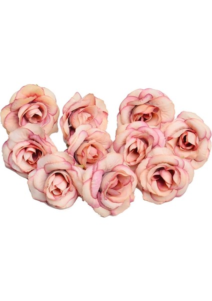10 Set 4cm Yapay Çiçek Ipek Gül Beyaz (Yurt Dışından)