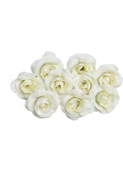 10 Set 4cm Yapay Çiçek Ipek Gül Beyaz (Yurt Dışından)