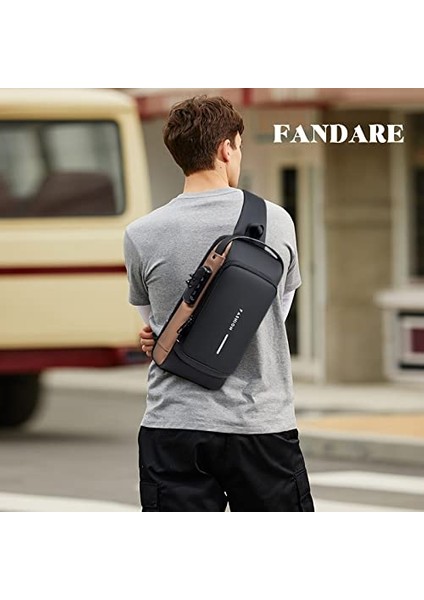 Tek Kollu Çanta Iş Erkek Çantası Göğüs USB Şarj Portlu Crossbody Çanta Dış Mekan Çalışması Için Su Geçirmez Küçük Sırt Çantası Yürüyüş Koşu Sporu Seyahat Çantası Siyah Kahverengi (Yurt Dışından) fiyatları