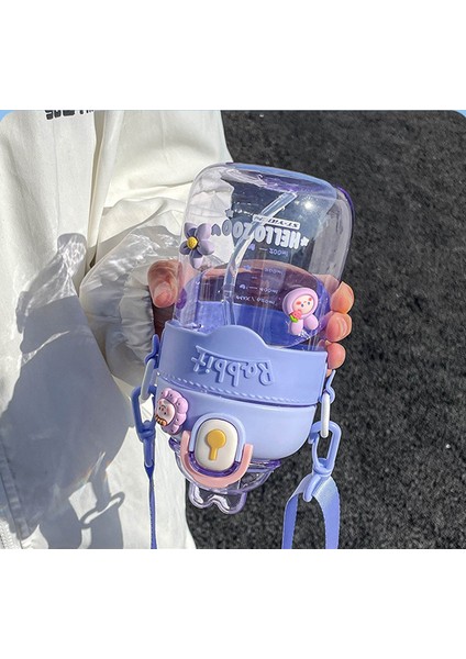 800ML Taşınabilir Hasır Plastik Su Şişesi (Yurt Dışından)