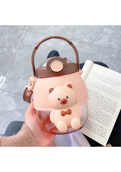 900ML Taşınabilir Hasır Plastik Su Şişesi (Yurt Dışından)