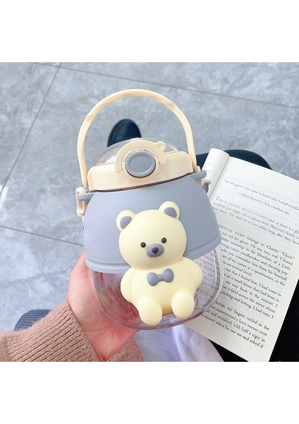 900ML Taşınabilir Hasır Plastik Su Şişesi (Yurt Dışından)