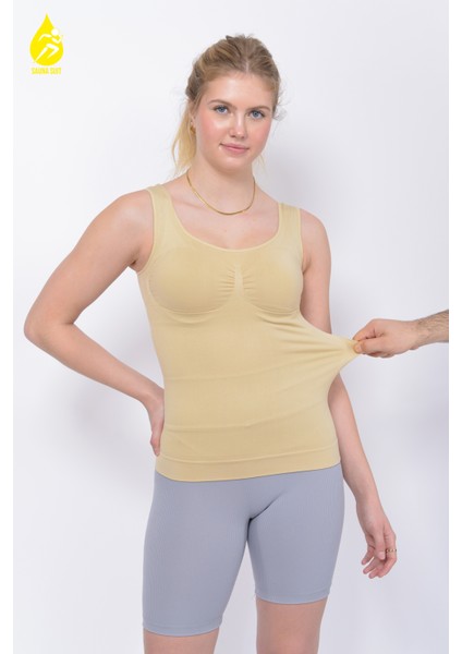 Bel Göğüs Göbek 2 Beden Ince Görünüm Dikişsiz Ipeksi Toparlayıcı Örme Ten Kadın Atlet Korse fırsatları