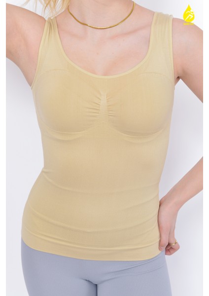 Bel Göğüs Göbek 2 Beden Ince Görünüm Dikişsiz Ipeksi Toparlayıcı Örme Ten Kadın Atlet Korse indirimleri