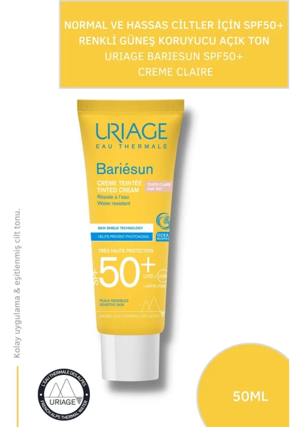 Bariesun Spf 50+ Creme Claire T 50 Ml Renkli Gübeş Koruyucu 50 Faktör Güneş Koruyucu