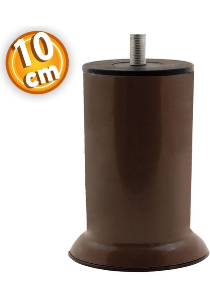 Mobilya Metal Kanepe Baza Koltuk Destek Ayağı M8 Civata Kahverengi Metal Ayak 10 Cm