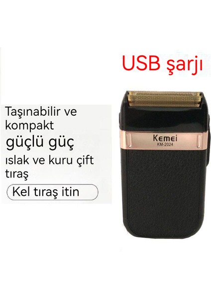 Razor USB Şarj Edilebilir Tilki Tıraş Bıçağı Taşınabilir Tıraş Makinesi Tıraş Saç Tıraş Bıçağı (Yurt Dışından)