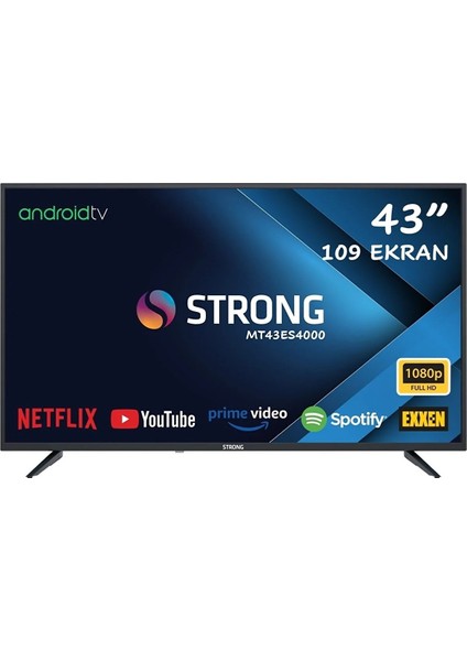 MT43ES4000 43" 109 Ekran Uydu Alıcılı Full HD Android Smart LED TV