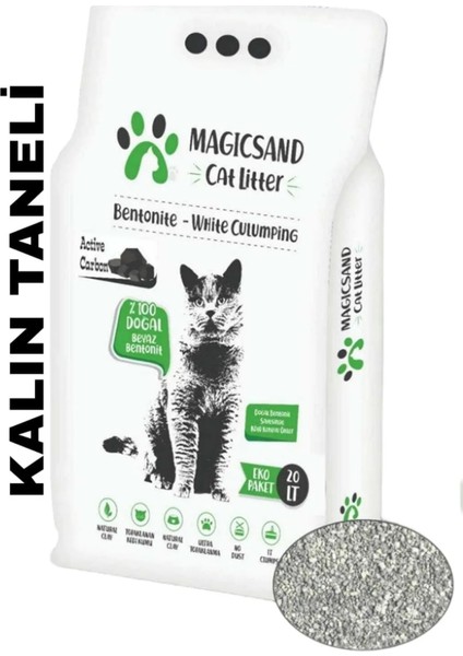 Magic Sand Cat Litter Active Carbon Kedi Kumu Kalın Taneli 20 Lt