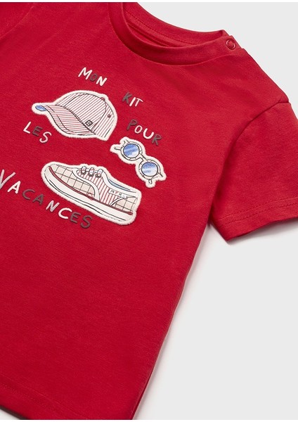 Erkek Bebek Kısa Kol T-Shirt Kırmızı 1025
