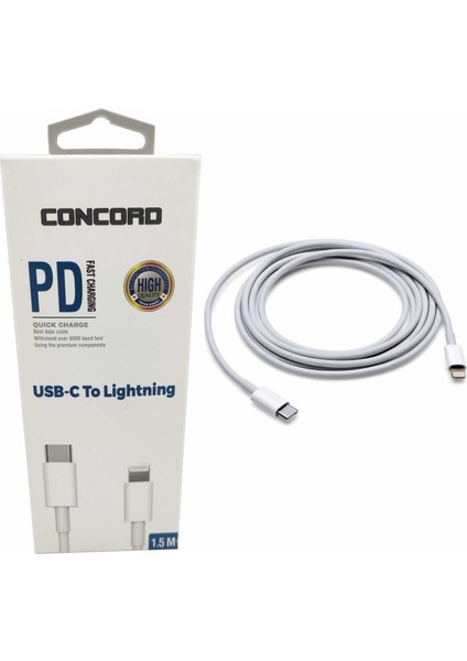 1.5 Metre Lightning Type-C Kablo Concord C-410