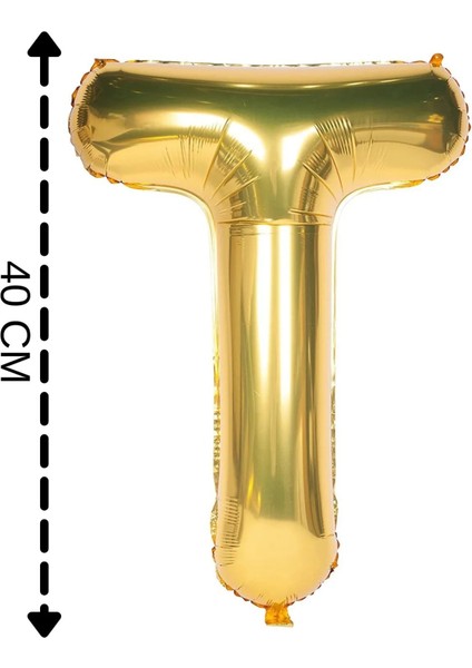 Folyo Harf T Gold Balon 40CM ( 16 Inç )