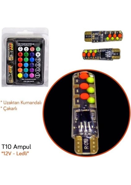Carub AMPUL12V T-10 Çakarlı Kumandalı Yeni Nesil modelleri