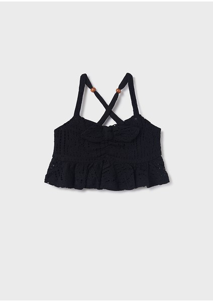 Kız Çocuk Askılı Bluz Siyah 6088