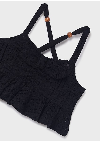 Kız Çocuk Askılı Bluz Siyah 6088 modelleri