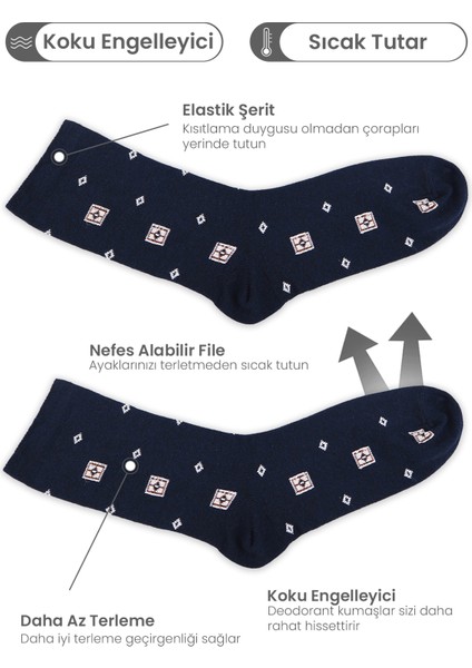 Black Arden Socks 4 Çift Kare Desenli Bayan Soket Çorap