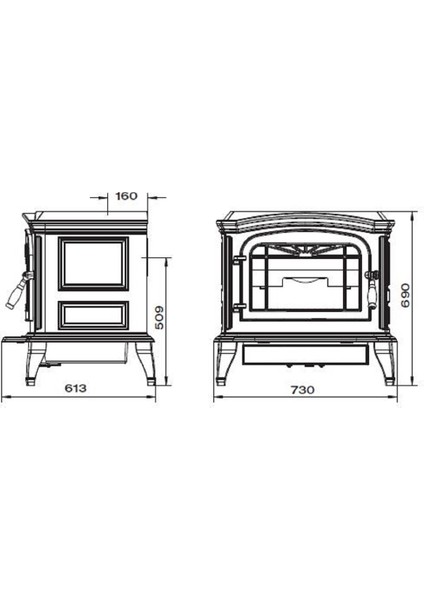 Bradford Döküm Odun Sobası Krem 9173 46