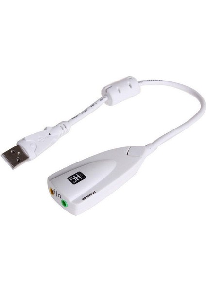 USB harici ses kartı Usb 7.1   5HV2 usb 2.0 ses kartı beyaz