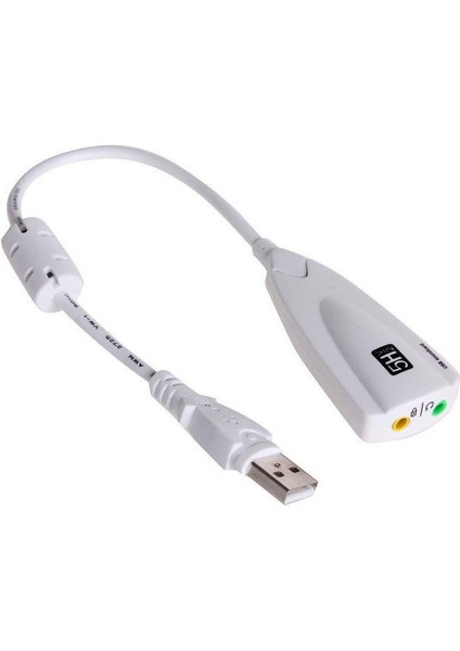 USB harici ses kartı Usb 7.1   5HV2 usb 2.0 ses kartı beyaz