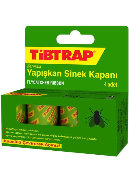 Tibtrap Sinek Yapışkan Bandı Toptan 4lü 22 Paket Sinek Tuzağı (1 Koli)