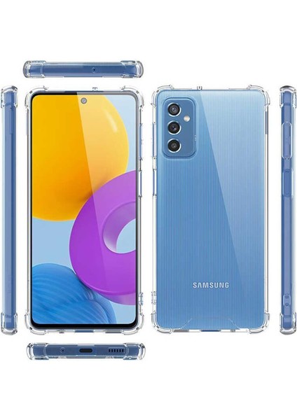 Samsung Galaxy M52 Köşe Korumalı Darbe Emici Şeffaf Kılıf