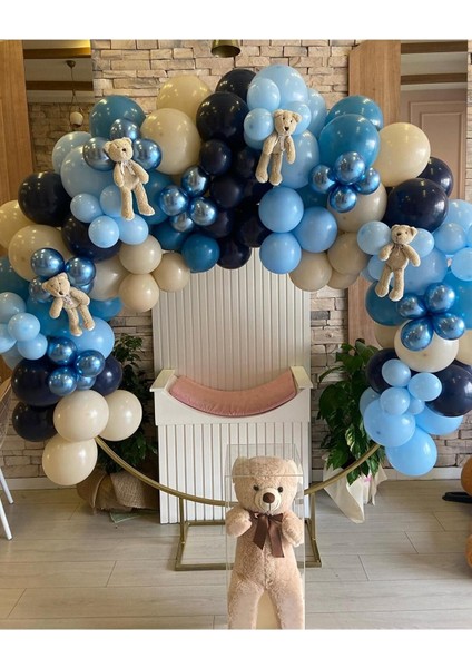 Krom Mavi Gece Mavisi Makaron Mavi ve Deniz Kumu Balon Seti 50 Adet