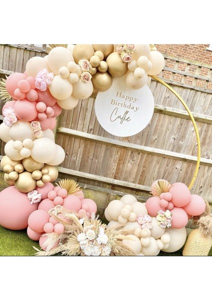 Krom Gold Makaron Pembe ve Deniz Kumu Balon Seti 50 Adet