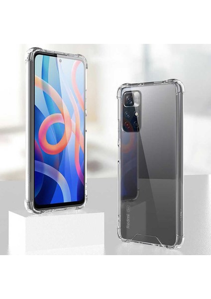 Xiaomi Redmi Note 11T 5g Köşe Korumalı Darbe Emici Şeffaf Kılıf