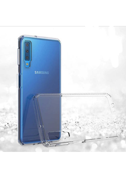 Samsung Galaxy A7 2018 Köşe Korumalı Darbe Emici Şeffaf Kılıf