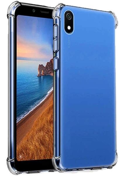 Xiaomi Redmi 7A Köşe Korumalı Darbe Emici Şeffaf Kılıf