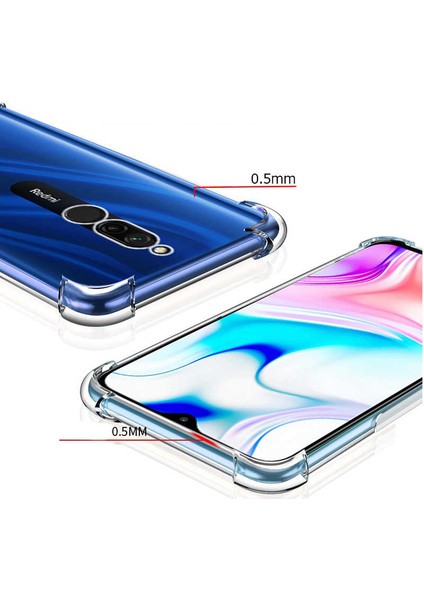 Xiaomi Redmi 8 Köşe Korumalı Darbe Emici Şeffaf Kılıf