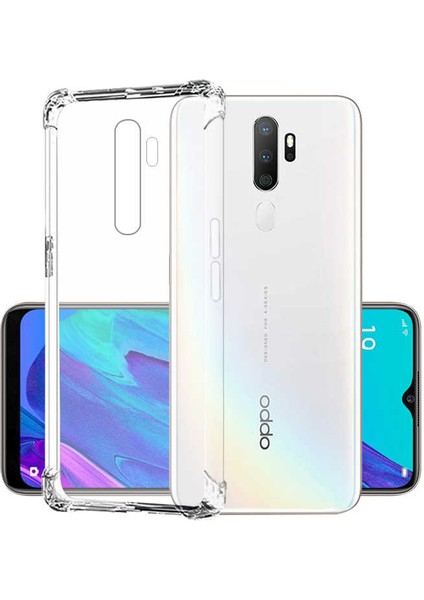 Oppo A5 2020 Köşe Korumalı Darbe Emici Şeffaf Kılıf